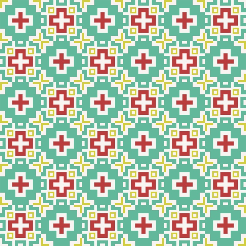8 Bit Mexican Flower Pattern