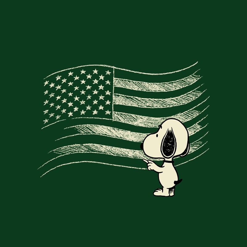 American Flag Chalk Beagle