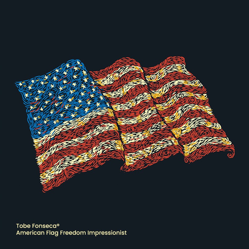 American Flag Freedom Impressionist