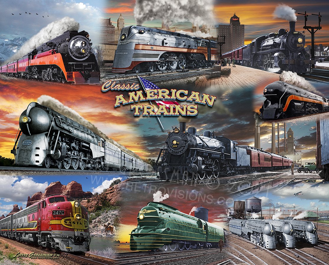 American Train Collage