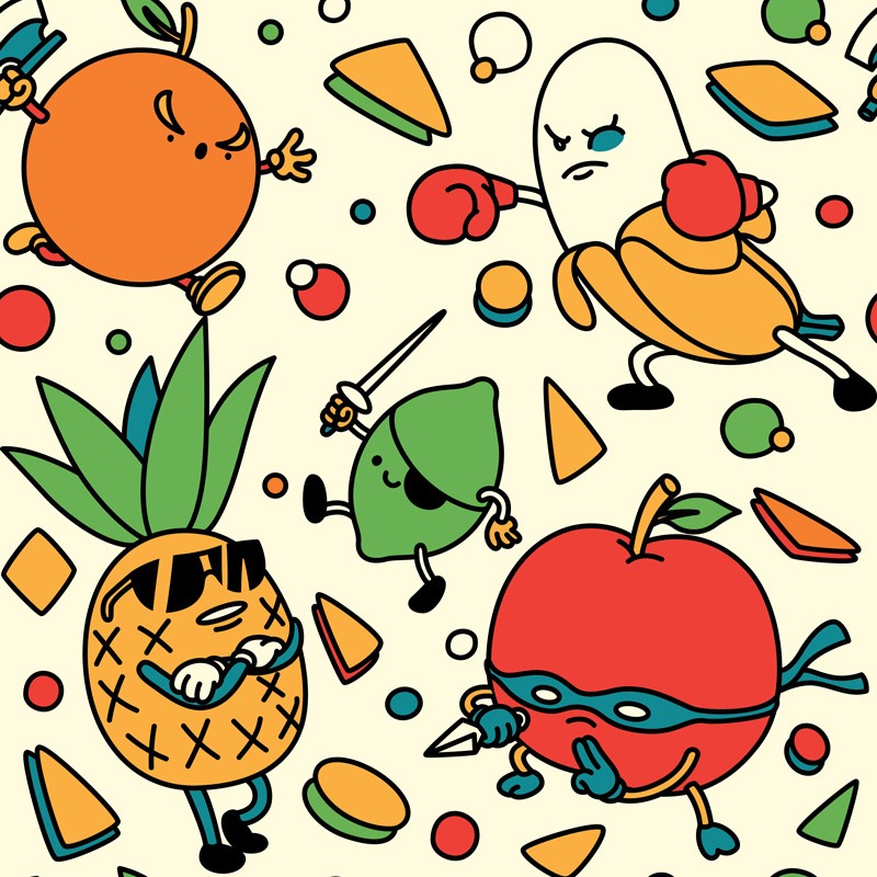 Angry Fruits Pattern