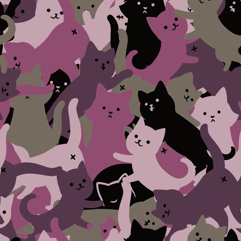 Army Cat Camouflage Purple