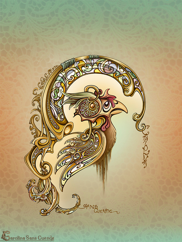 Art Nouveau Rooster