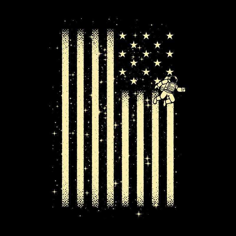 Astronaut American Flag Sky