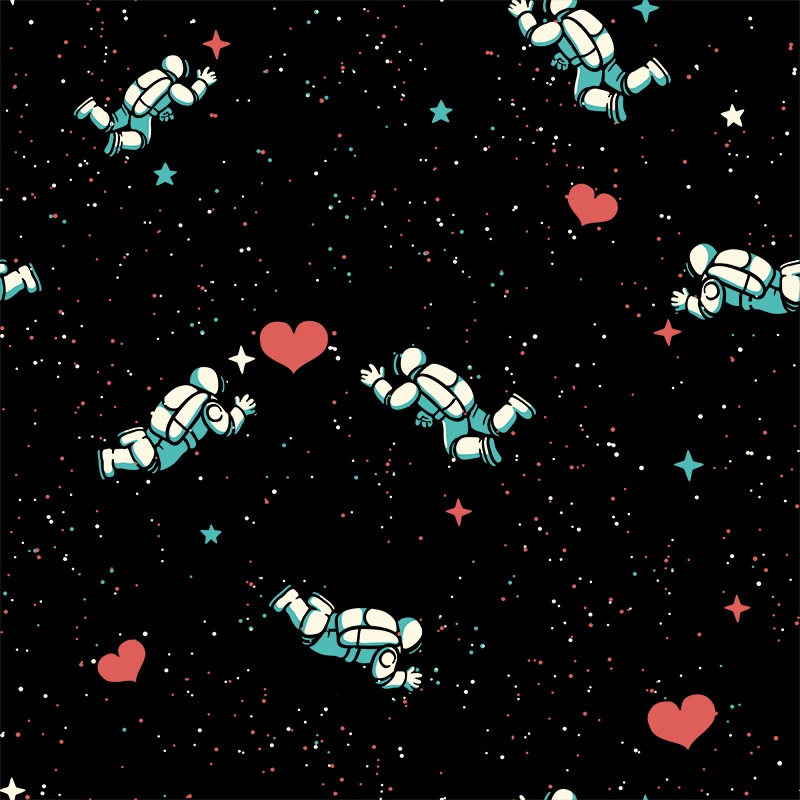 Astronaut Floating in Space Pattern