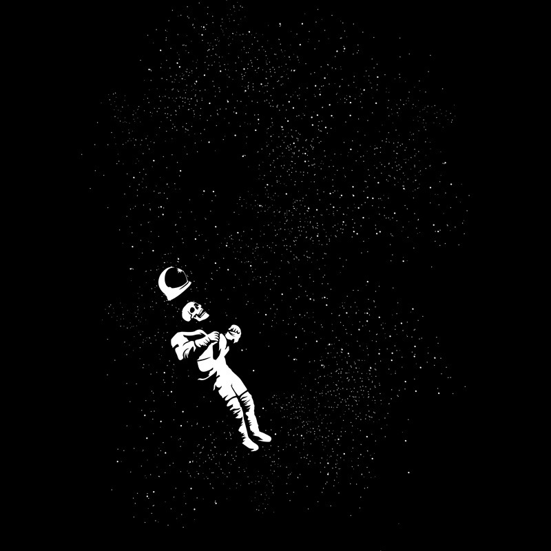 Astronaut Skeleton Gravity Black and White