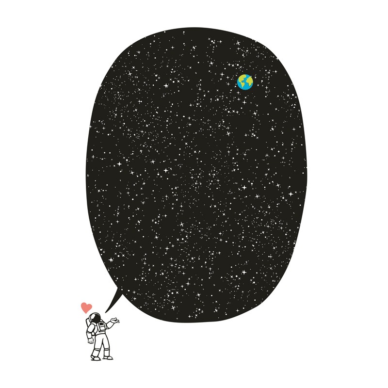 Astronaut Talking About the Infinite Cosmos