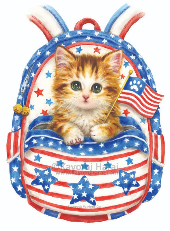 Backpack Patriotic Cat