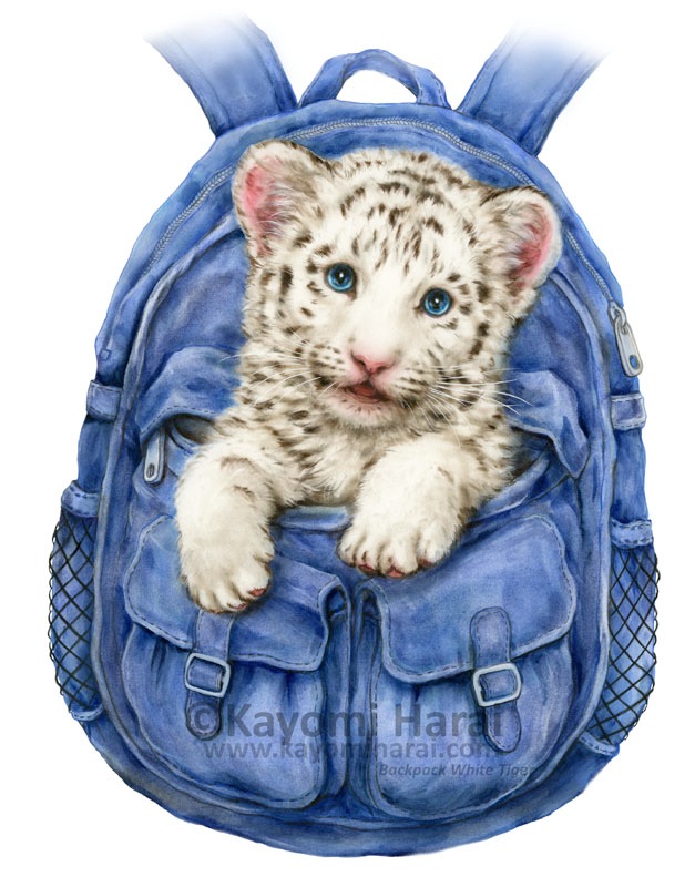 Backpack White Tiger