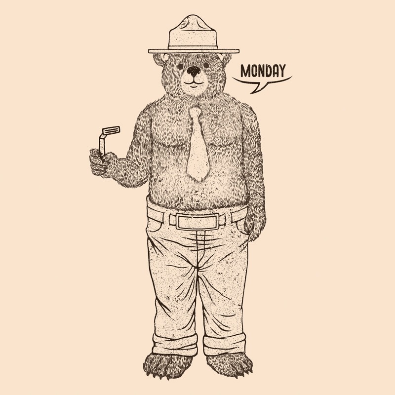 Bear Getting Ready To Work