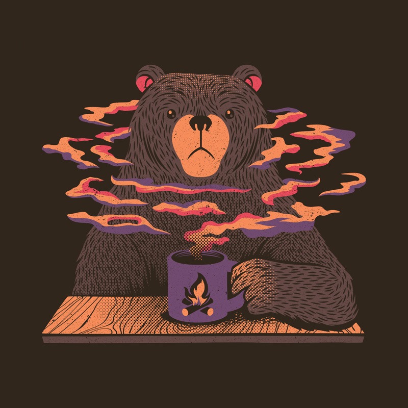 Bear Having Coffee I Love Coffee