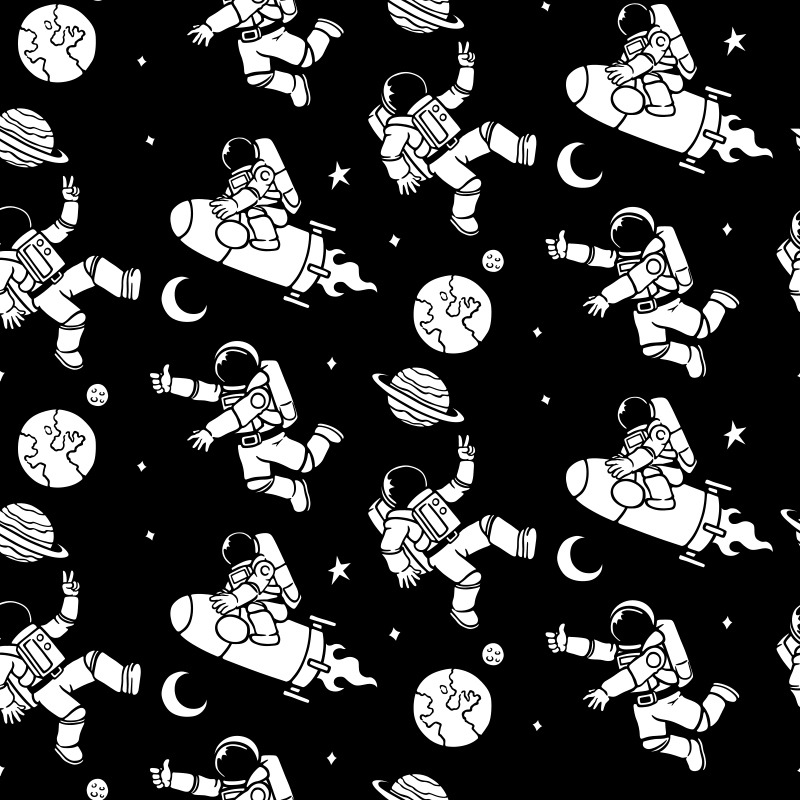 Black and White Astronaut Galaxy