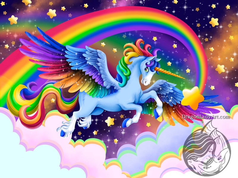 Blue Rainbow Pegasus