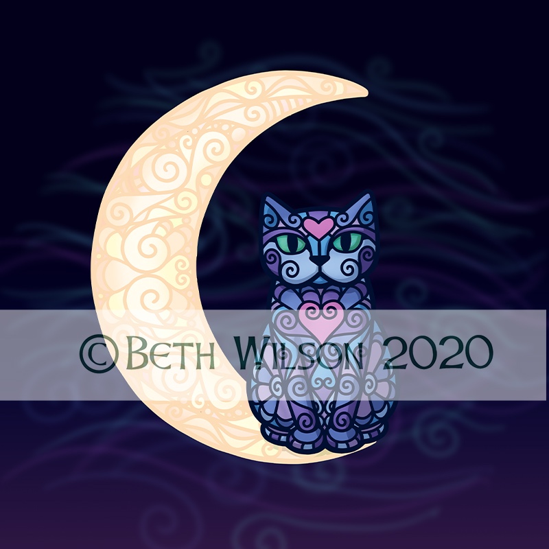 Spiral Cat in the Moon