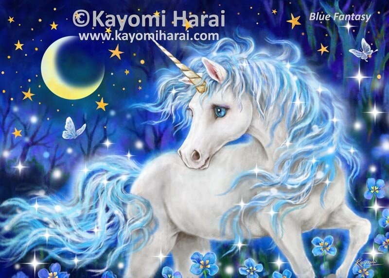Blue Fantasy Unicorn