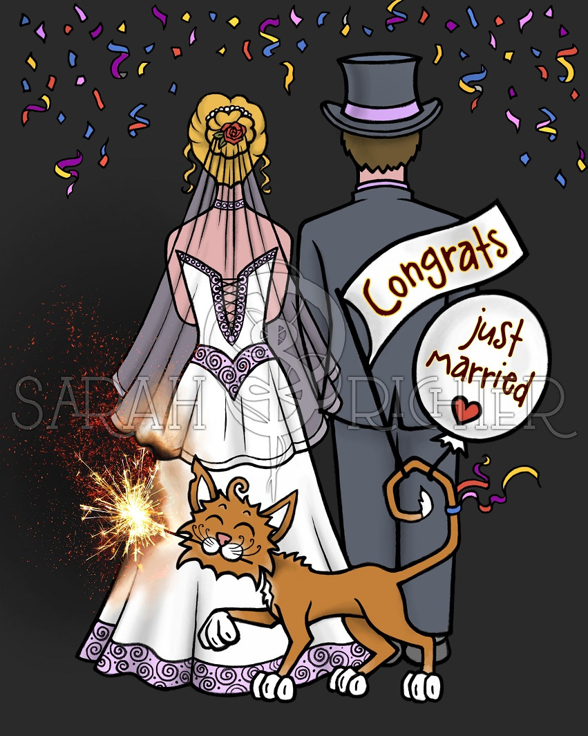 Burning Cards “Just married”