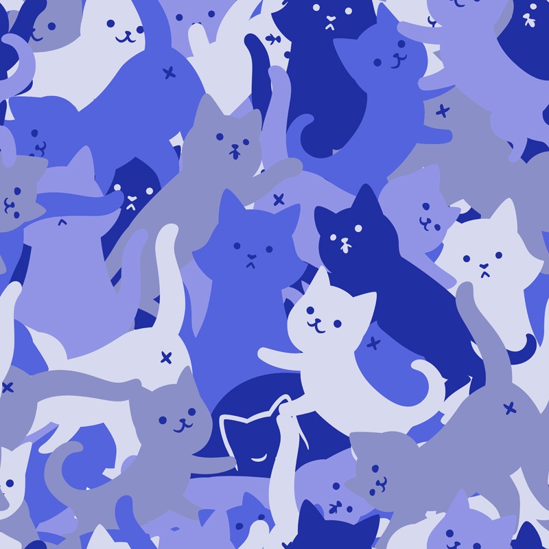 Camouflage Blue Cat Army