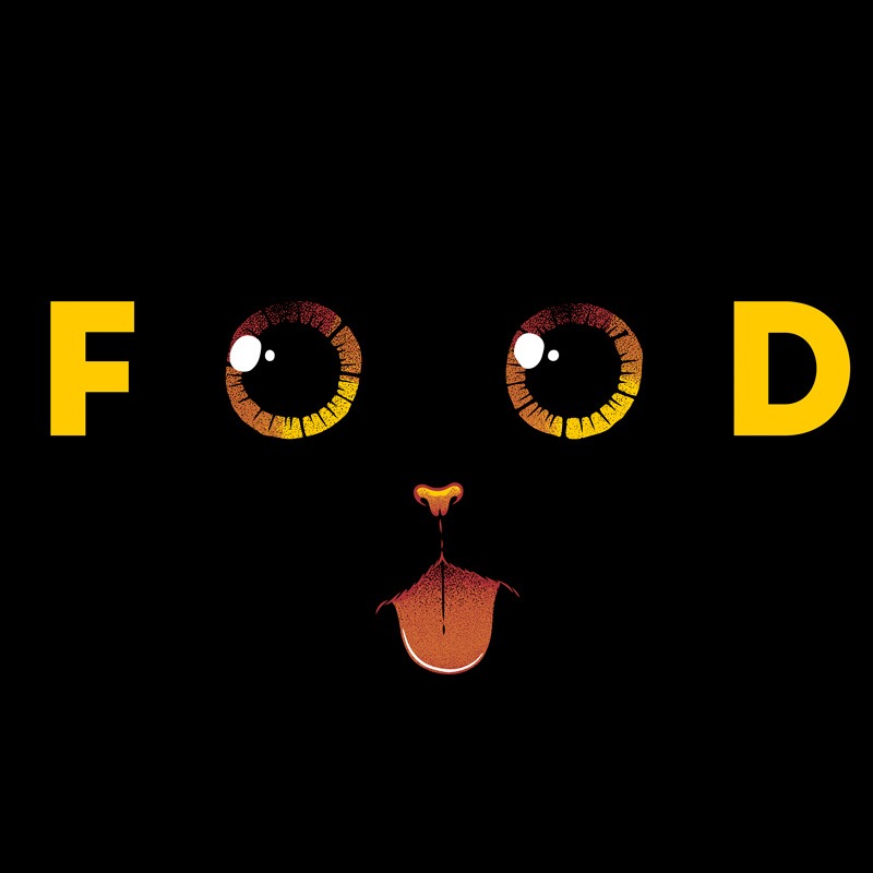 Cat Food Cute Black Cat