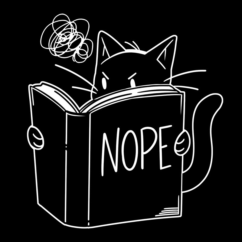 Cat Reading Book NOPE