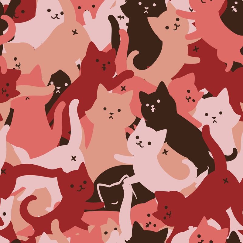 Catmouflage Cat Army Red Pattern