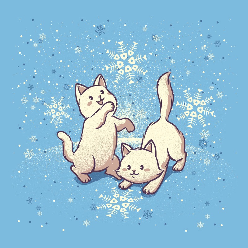Cats Playing With Snowflakes