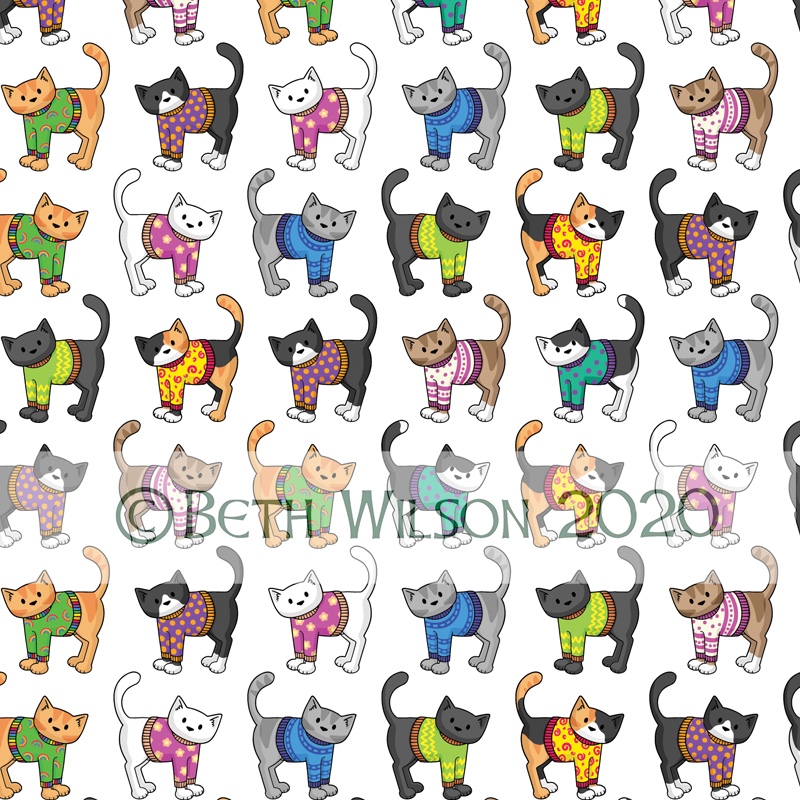 Cats in Sweaters pattern