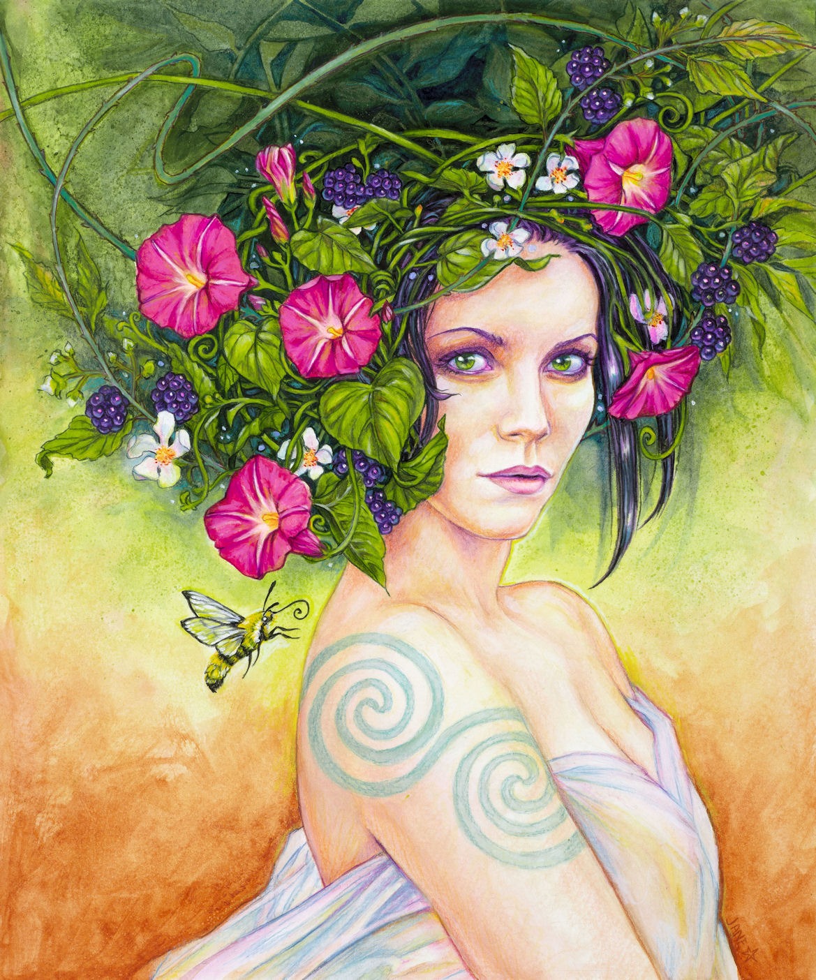 Celtic Woman and Hummingbird Moth