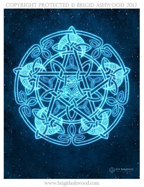 Celtic Crescent Moon Pentacle