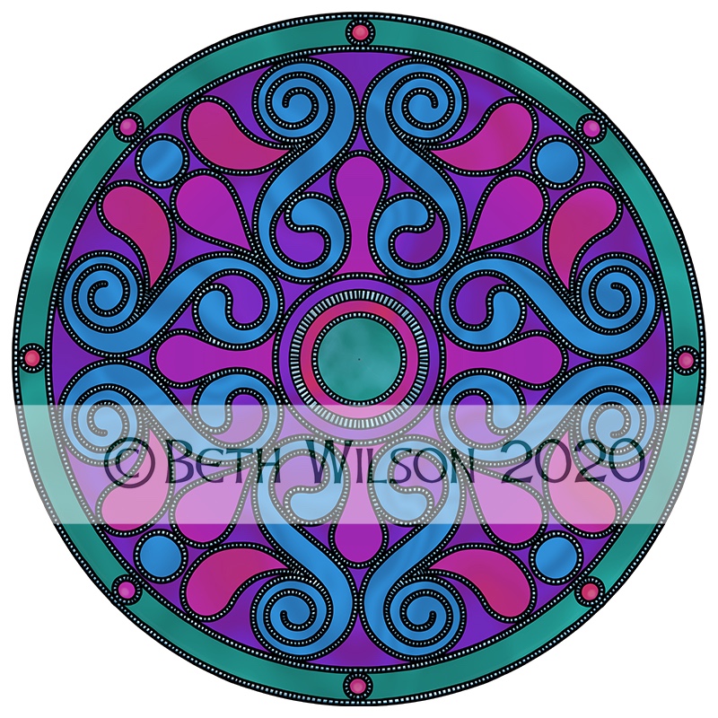 Purple Celtic Shield 003