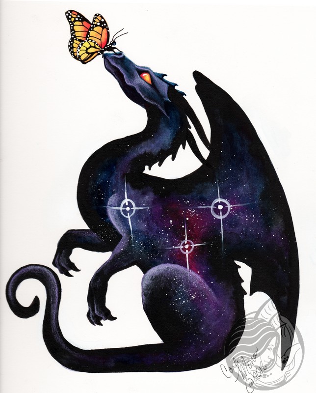 Butterfly and Space Dragon