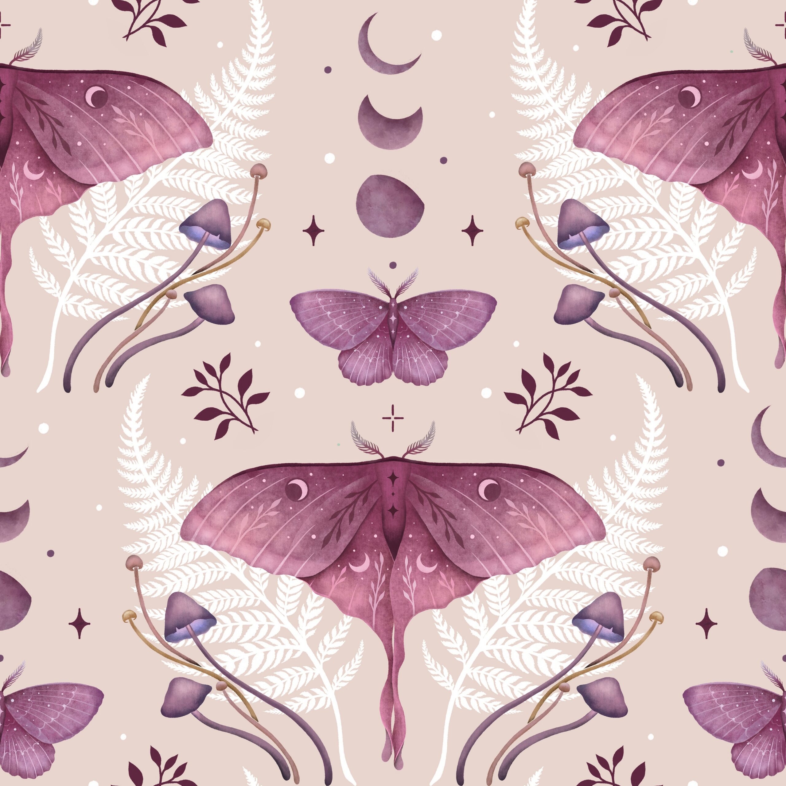 Luna and Emerald Pink Pattern