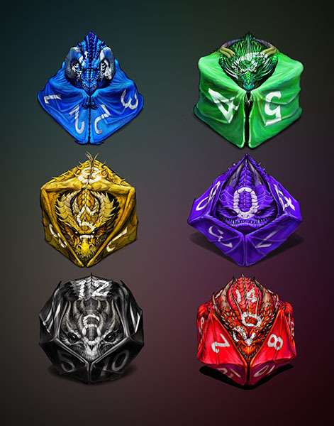 D DICE DRAGON POSTER