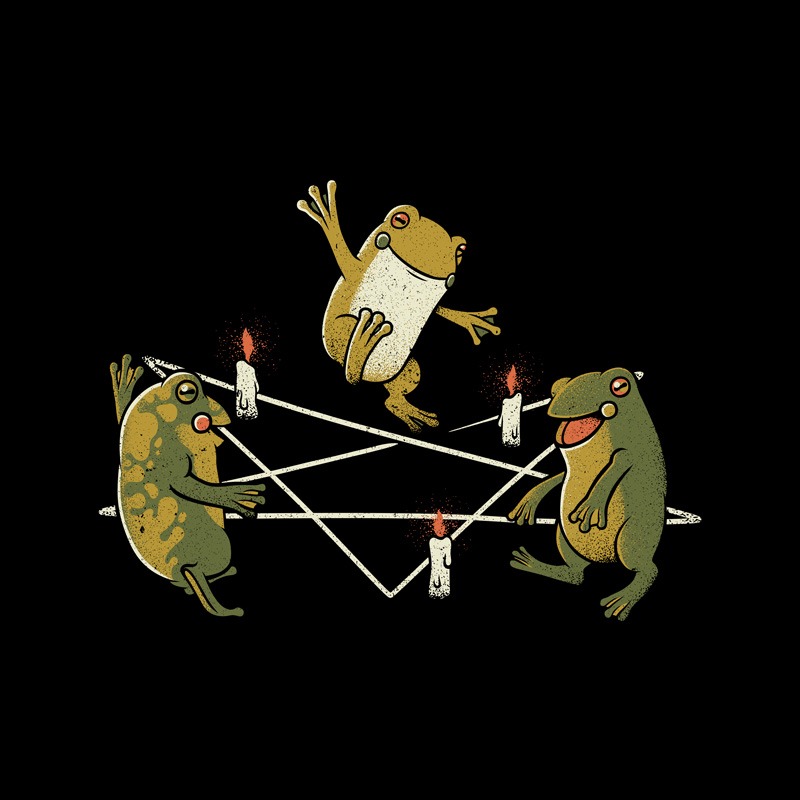 Dancing Frog Pentagram Witchcraft