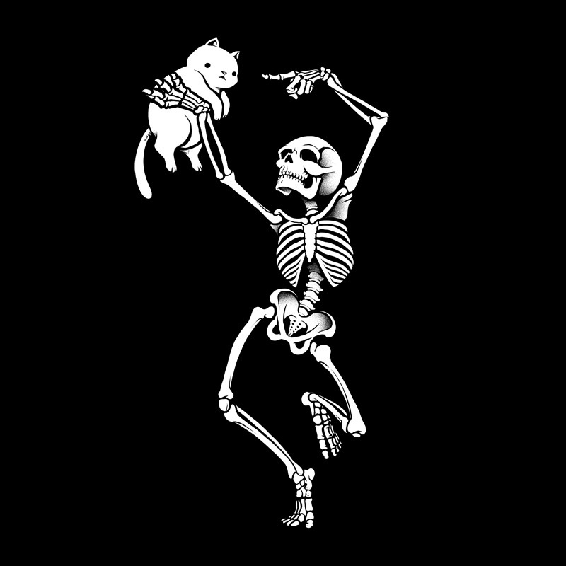 Dancing Skeleton With a Cat