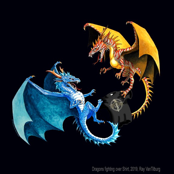 Dragons fighting