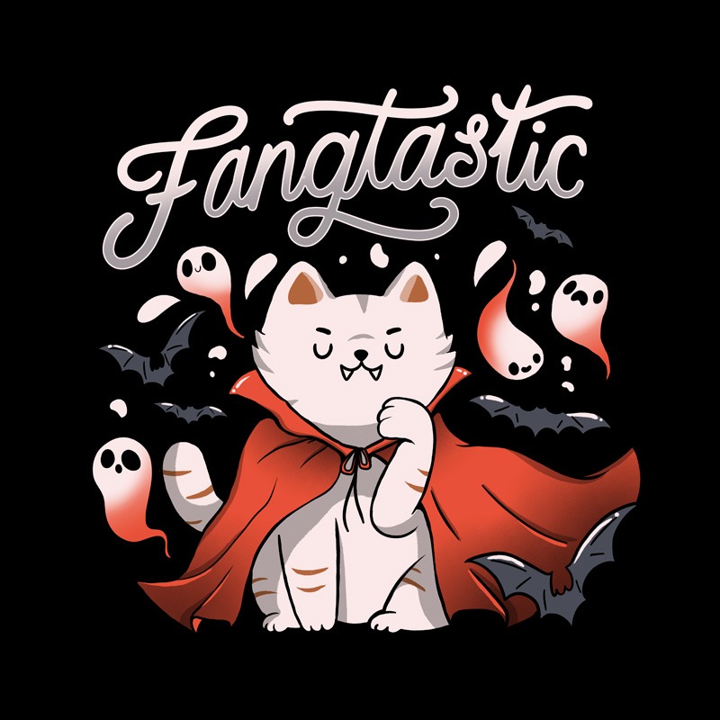 Fangtastic Vampire Halloween Bat Cat