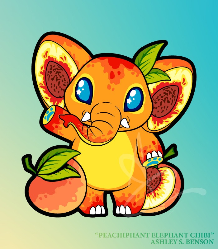 CHIBI FAUNA FRUITS- Peachiphant Elephant