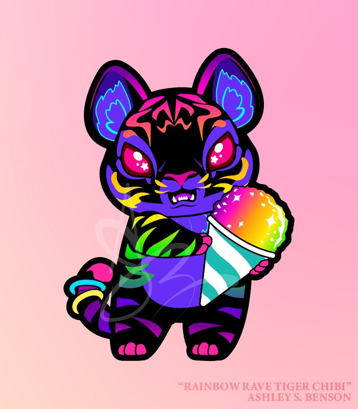 CHIBI FAUNA FRUITS- Rainbow Rave Slushie Tiger