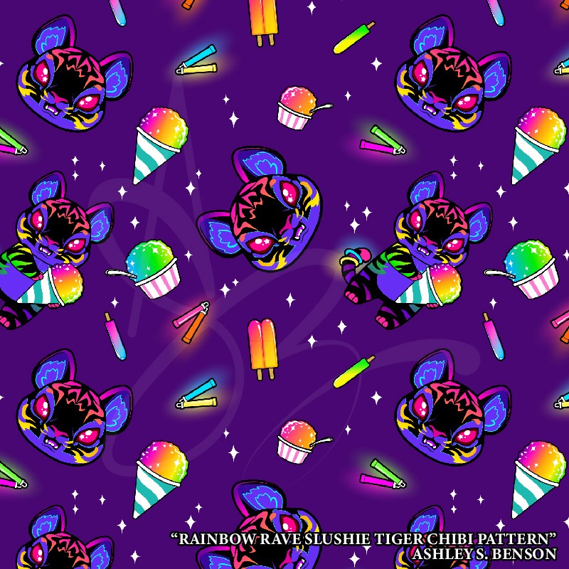 FAUNA FRUITS: Rainbow Ravie Slushie Tiger Pattern