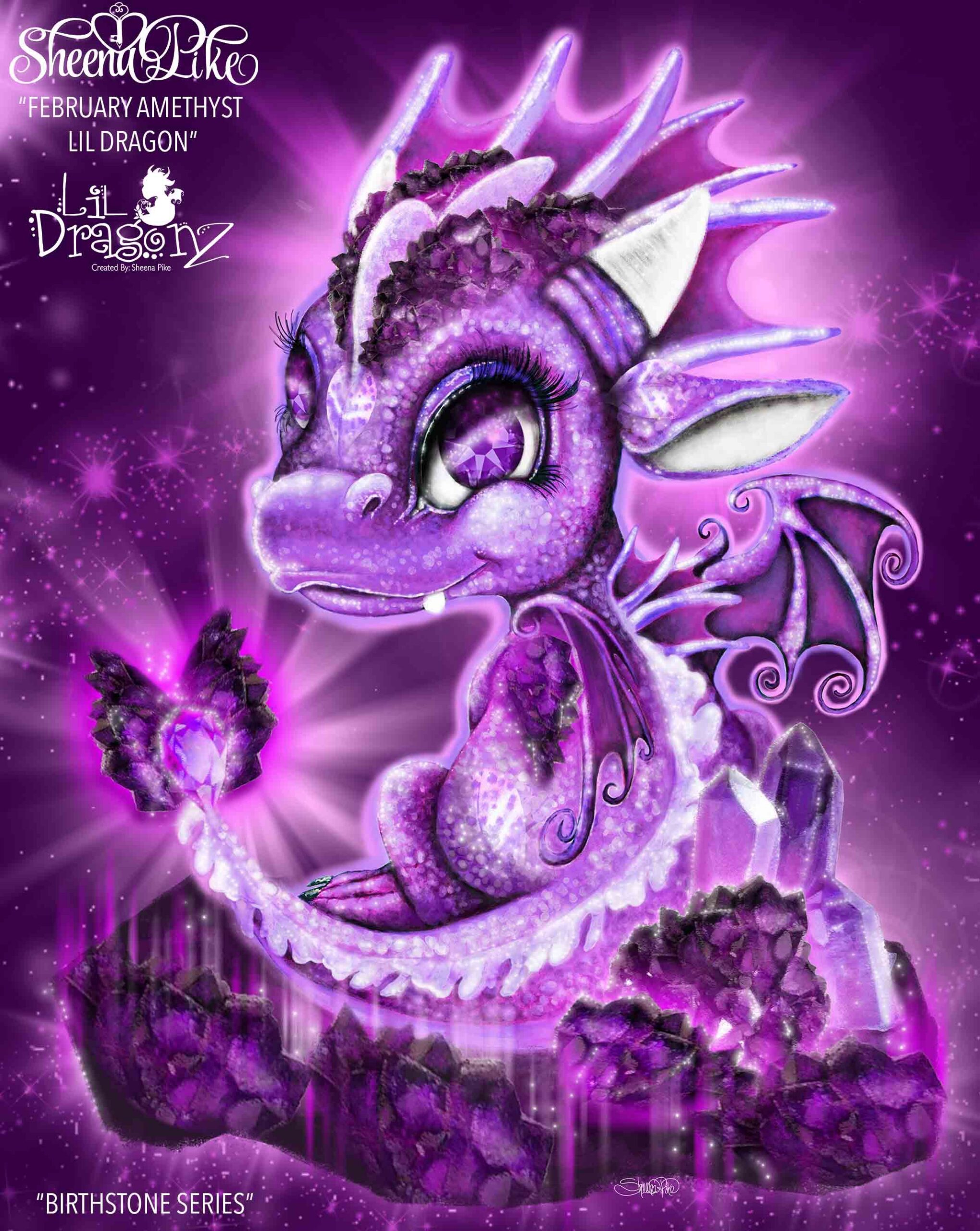 February Amethyst Lil Dragon