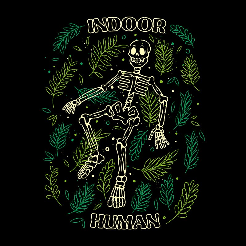 Ferns Indoor Human Skull