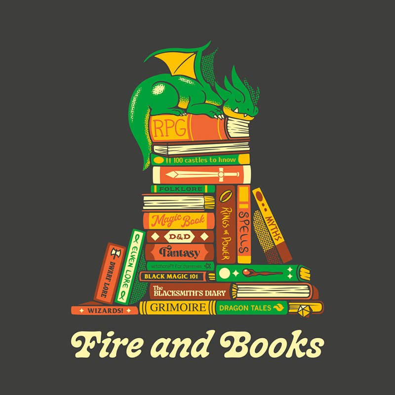 Fire and Books Treasure Hoarder Dragon