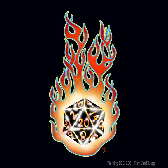 Flaming D20