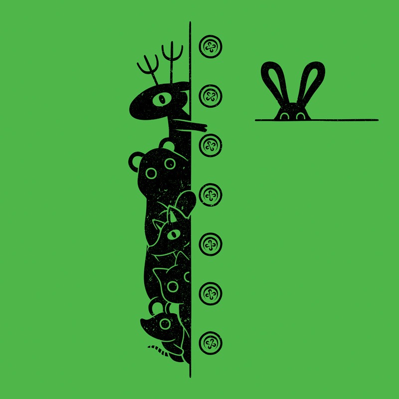 Forest Inside My Shirt Pocket Animals Bear Cat Deer Mouse Dog