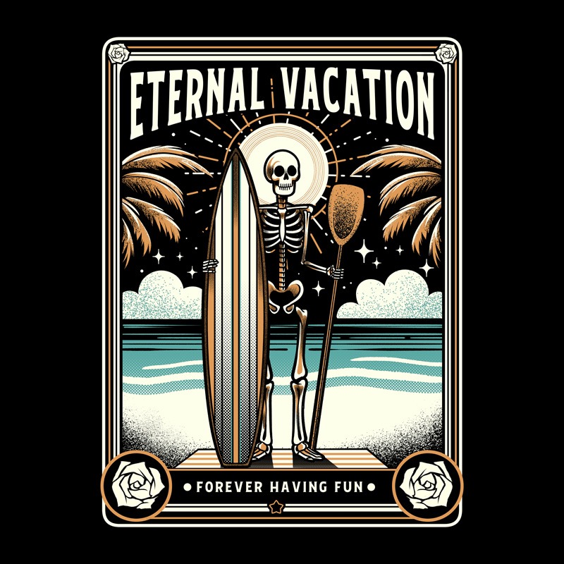 Forever Vacation Funny Skeleton