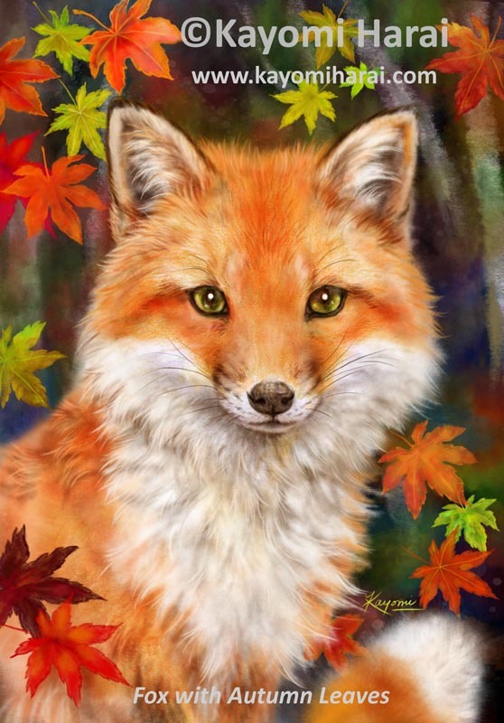 Fox With Autumn Leaves