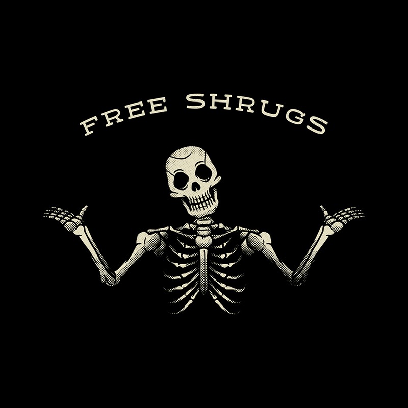 Free Shrugs Skeleton Sign