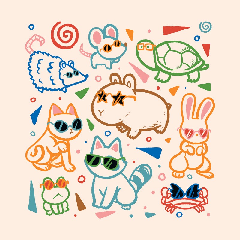 Funny Cool Animals Childlike