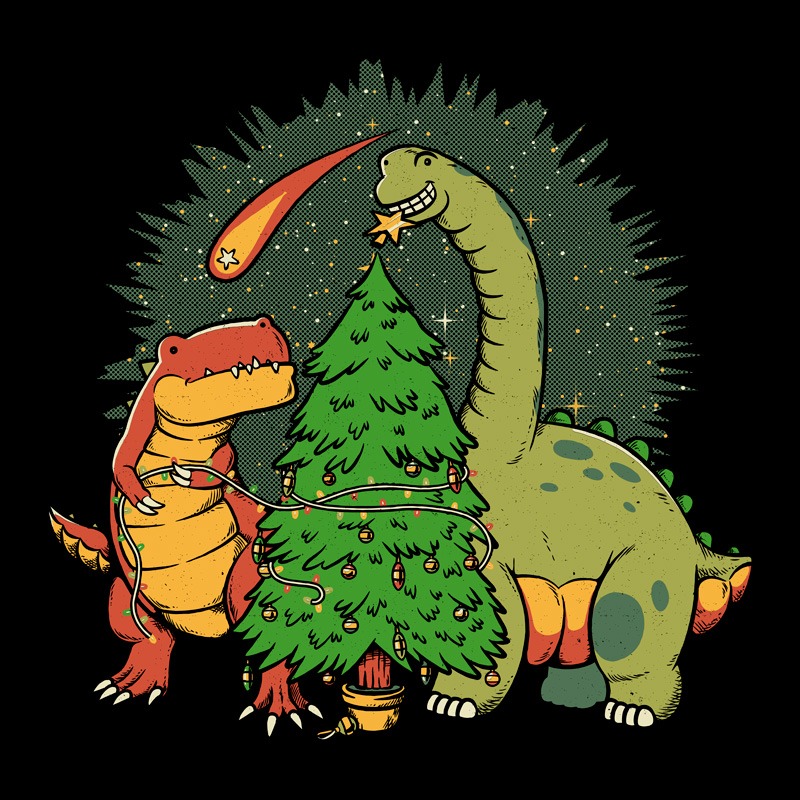 Funny Dinosaur Christmas With Friends
