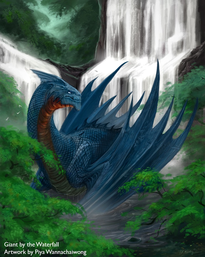 Giant by the Waterfall